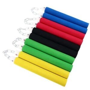 Martial Arts Nunchaku Safe Foam Sticks Kung Fu Trainer For Beginners w/Swivel Chain