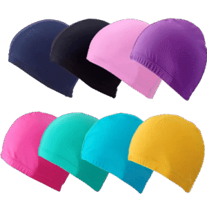 Silicone Swim Caps for Women and Men under the dot